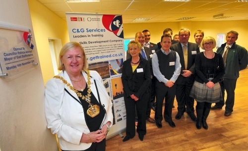 Burton Opening:Patricia Ackroyd Mayor of East Staffordshire officially opening the new Burton Training Centre
