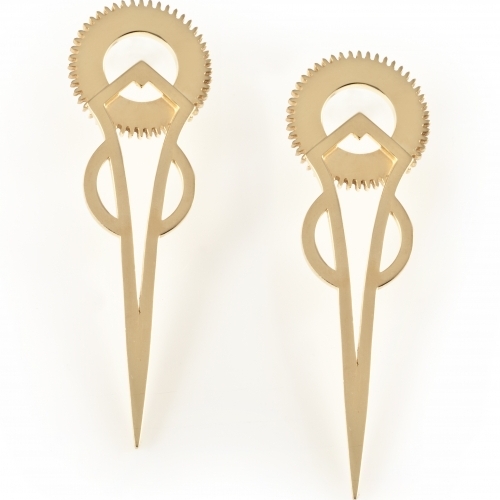 Gold Tick Earrings by Clarice Price-Thomas