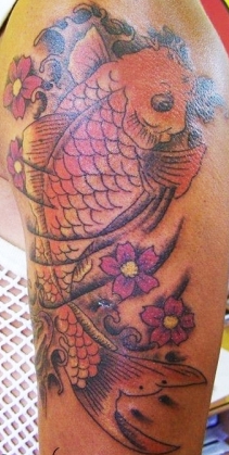 West Coast Tattoos' Colour work by Blan. Koi carp.