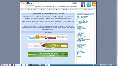 PandaDragon Shopping Site Home page