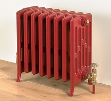 Etonian cast iron traditional radiator in ruby red