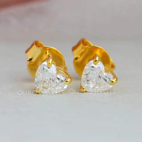 Heart Shape Lab Diamond Stud