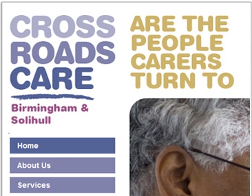Section of a screenshot of our work for Crossroads Care.