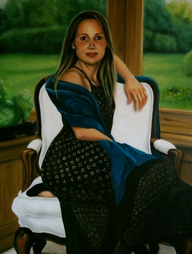 Portrait of "Nerayani" 36" x  42" - Detail
