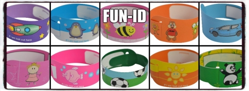 Pack of 10 Fun-ID wristbands