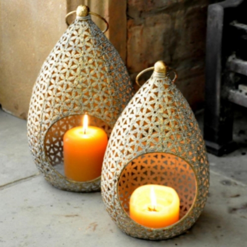 Small Gold Teardrop Candle Holder