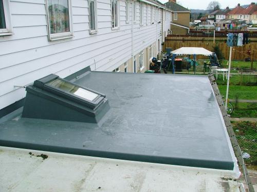 Dark grey flat roof
