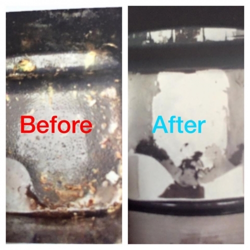 Before and after of a wheelie bin