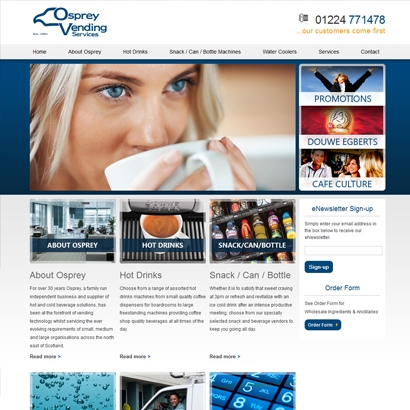 Website Design for Osprey Vending Services in Aberdeen