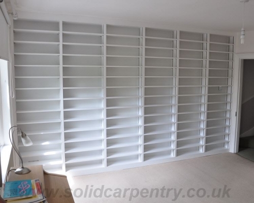 Custom made bookcases in london. Bespoke fitted bookcases by Solid Carpentry