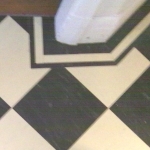 Lino floor harlequin pattern with hand made border