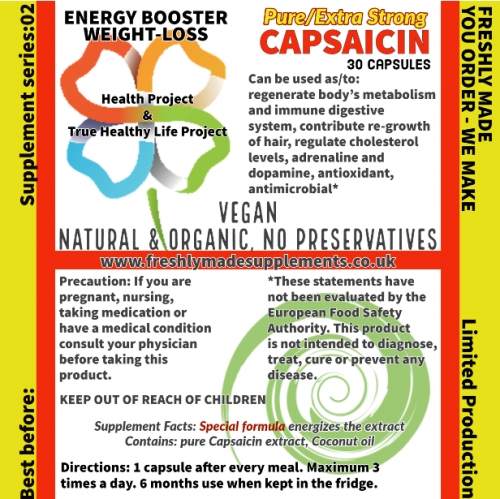 Energy Booster/Weight-Loss "Capsaicin 30 capsules"