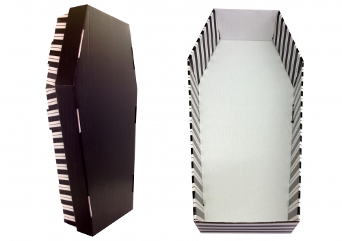 Large Black and White / Black Pet Coffin