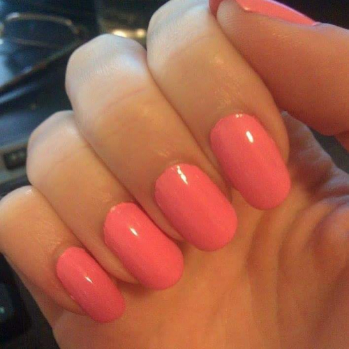 Peach Gel Polish Nails