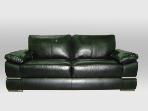 Primo 3-Seater plus 2-Seater Leather Sofa Set Italian Black Red Ivory