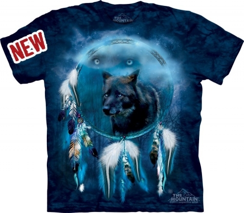 The Mountain T- Shirts -  Black Wolf Spirit Shield