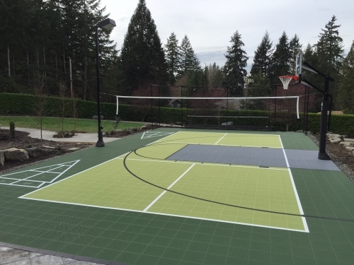Sport Court Uk Residential Courts Muga Badminton Basketball Tennis Garden Rebounder Green