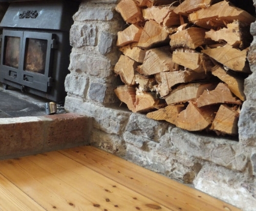 A wood burner for chilly evenings