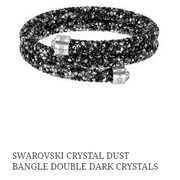 Swarovski Crystal Dust Bangle, Double Dark Crystals