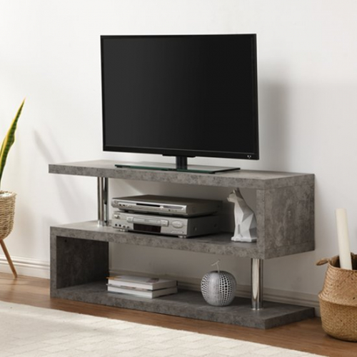 Miami Wooden TV Stand In Concrete Effect And Grey