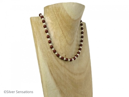 Burgundy Pearls Necklace