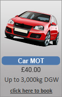 One of the views seen on our on-line real time MOT booking service. Car, Van & 4x4.