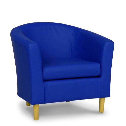 Faux Leather Blue Tub Chair