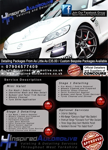 Inspired Automotive Detailing And Valeting, Car Valet Services In Wakefield