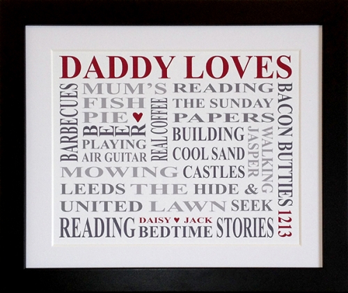 Personalised 'Daddy Loves' Print