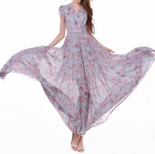 Shivering V Collar Slim Maxi Dress