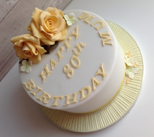 7" Zesty Lemon with Hand Made Roses