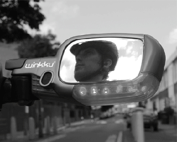Bicycle Accessory Combined Rear View Mirror and Traffic Indicator