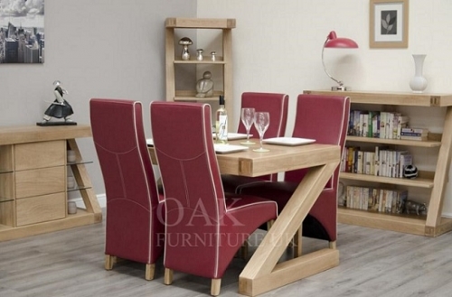 Z Shape Solid Oak Dining and Living Room Furniture